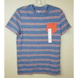 Cat & Jack T-Shirt Orange Blue Stripe Short Sleeve